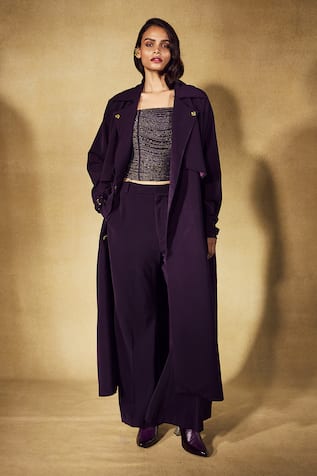 Nirmooha Eclipse Trench Coat Pant Set 
