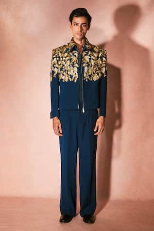 Nirmooha Midnight Majesty Embroidered Jacket & Pant Set 