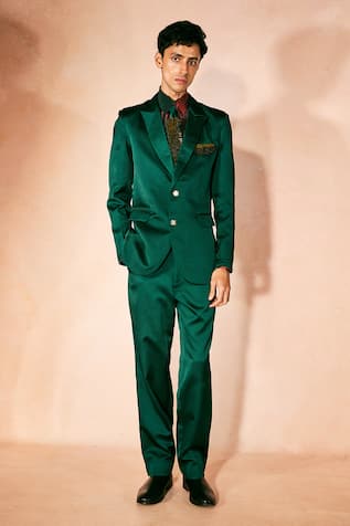 Nirmooha Emerald Flame Blazer & Pant Set 