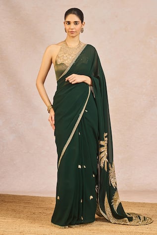 Masaba Mehendi Rachke Embroidered Saree With Blouse 