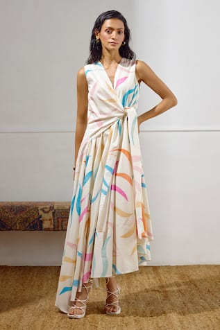 Lavanya Ahuja Kindred Spirit Printed Tie Up Dress 