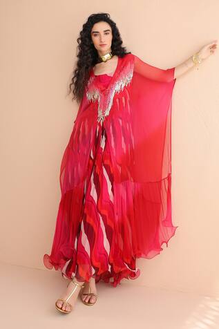 Pallavi Jaipur Rose & Pink Bling Kaftan 