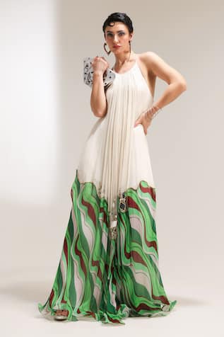 Pallavi Jaipur LA Halter Bling Mirror Dress 