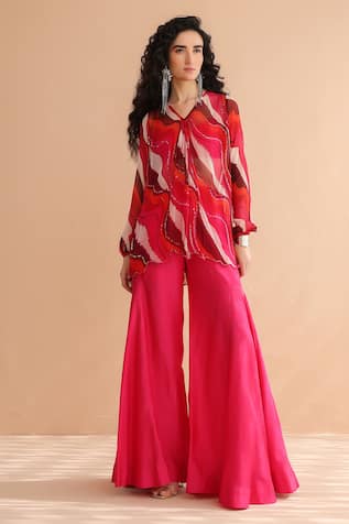 Pallavi Jaipur Bloody Mary Tunic With Sharara 