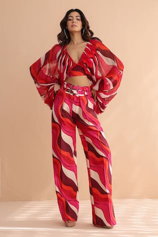 Pallavi Jaipur Pink Boho Diva Top & Pant Set 