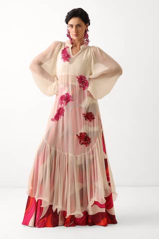 Pallavi Jaipur Indie Rose Embroidered Kurta & Palazzo Set 