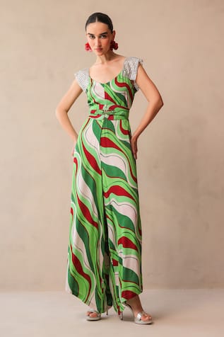 Pallavi Jaipur Melrose Avenue Jumpsuit With Belt 