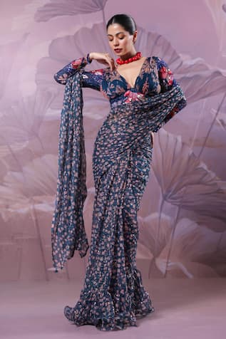 Pallavi Jaipur Calcutta Jhilmil Saree With Blouse 