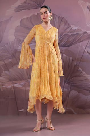 Pallavi Jaipur Butter Yellow Sandesh Dress 