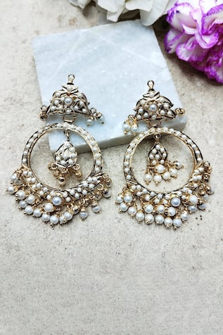 Queens Jewels Aayat Jadau Chandbali Earrings 