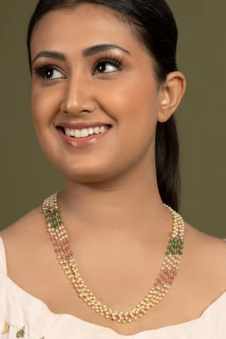 Queens Jewels Multi Layered Designer Pearl String Necklace 