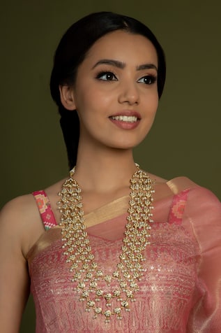 Queens Jewels Pearl White Multilayer Jadau Necklace 