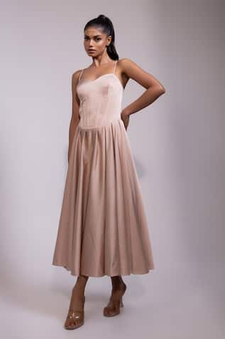 Yoseba Blush Satin Corset Dress 