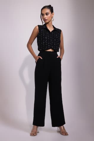 Yoseba Bead Embellished Top & Pant Set 