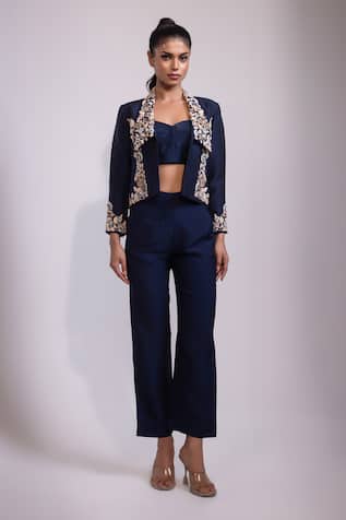 Yoseba Embroidered Jacket Pant Set 