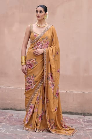Irrau By Samir Mantri Sarson Printed Saree With Blouse 