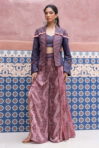 Shruti Sancheti Mirror Embroidered Blazer Set 