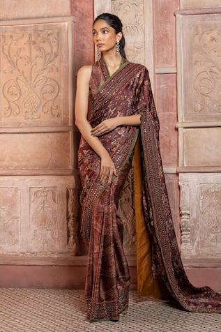 Shruti Sancheti Paisley & Chintz Print Saree With Blouse 