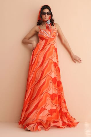 Pallavi Jaipur Vitamin Sea Corset Maxi Dress 