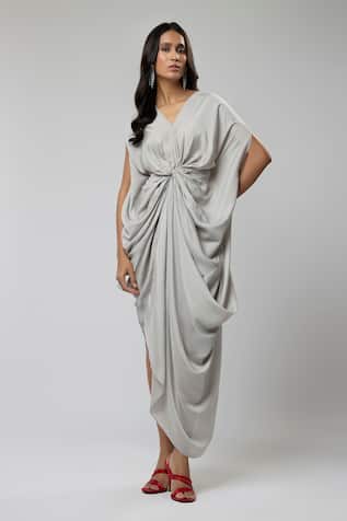 Naina Seth Classic Twisted Draped Gown 