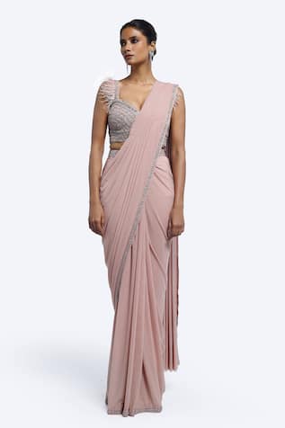 Onaya Embellished Blouse & Pre-Draped Saree Set 