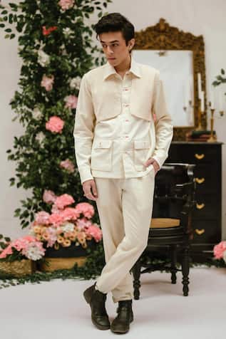Vaani Beswal Dave Pintuck Jacket Style Shirt 