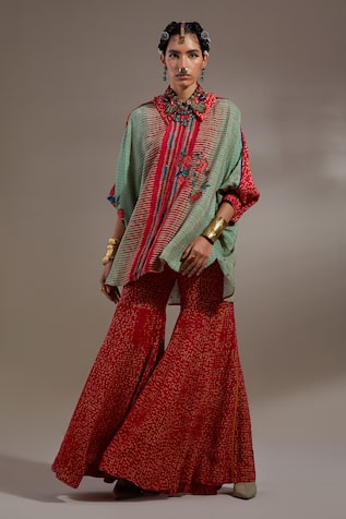 Aseem Kapoor Mandala Pattern Shirt With Sharara 