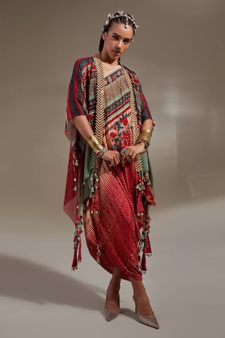 Aseem Kapoor Veni Tribal Pattern Jacket & Dress Set 