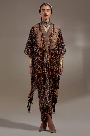 Aseem Kapoor Veni Tribal Pattern Jacket & Dress Set 