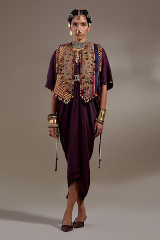 Aseem Kapoor Zuri Embroidered Gilet & Dress Set 