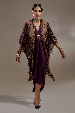 Aseem Kapoor Veni Tribal Pattern Jacket & Dress Set 