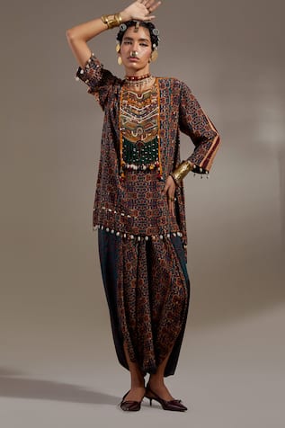 Aseem Kapoor Mitra Tribal Pattern Kurta & Trouser Set 