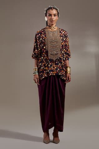 Aseem Kapoor Kuru Trapeze Kurta With Skirt 