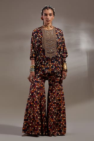 Aseem Kapoor Kuru Trapeze Kurta With Trouser 