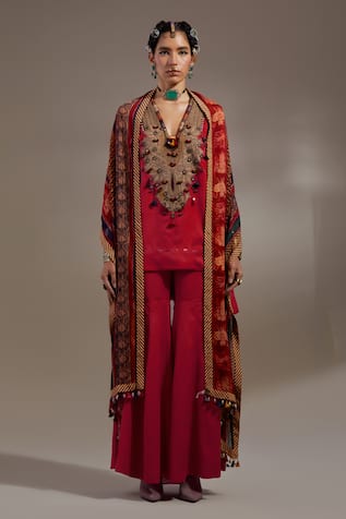 Aseem Kapoor Mitra Pattern Kurta & Pleated Trouser Set 