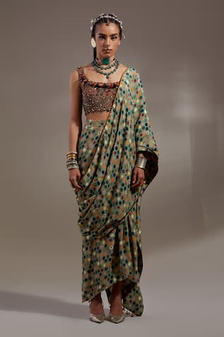 Aseem Kapoor Soma Pre-Draped Saree & Blouse Set 