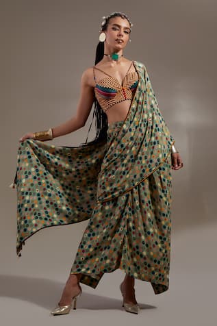 Aseem Kapoor Soma Pre-Draped Saree & Blouse Set 