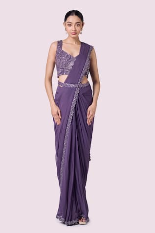 Onaya Embellished Blouse & Pre-Draped Saree Set 