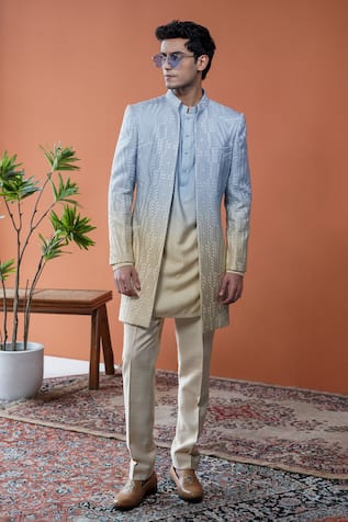 Philocaly Aurevia Ombre Embroidered Sherwani & Kurta Set 