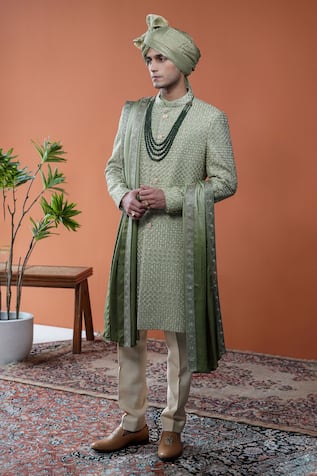 Philocaly Olivan Embroidered Sherwani Set  