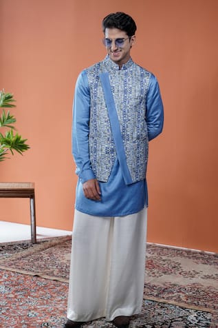Philocaly Taran Printed Bundi & Tonal Kurta Set 