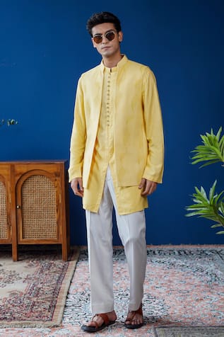 Philocaly Chayan Set Embroidered Bundi & Kurta Set 