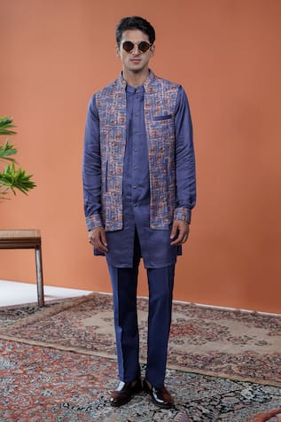 Philocaly Varnit Set Printed Bundi & Tonal Kurta Set 