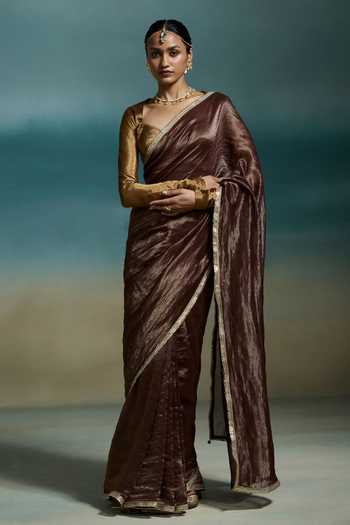 Dressfolk Charita Chanderi Saree With Unstitched Blouse Piece 