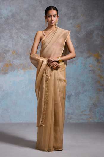 Dressfolk Arista Organza Saree With Unstitched Blouse Piece 