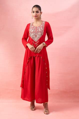 Alaya Advani Embroidered Yoke Kurta & Palazzo Set 
