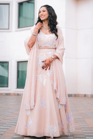 Harshita Jain Resham Rose Embroidered Lehenga Set 