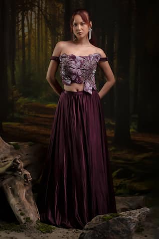 Harshita Jain 3D Floral Hand Embroidered Blouse With Lehenga 