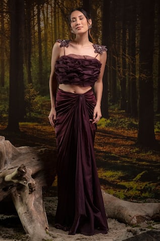 Harshita Jain Floral Hand Embroidered Bustier With Skirt 