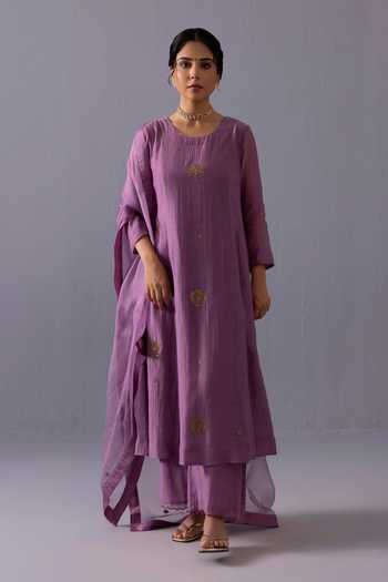 Label Shreya Sharma Noor Chanderi Embroidered Kurta Set 